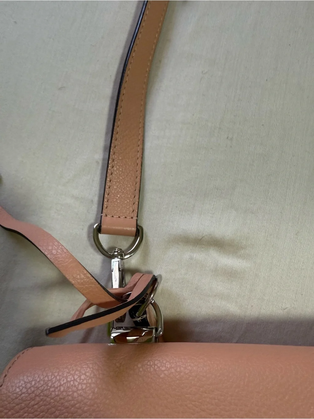 LOUIS VUITTON Lockme II BB Pebbled Leather Crossbody Bag Peach